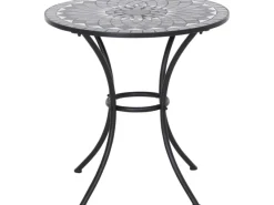 Siena Garden Gartentische|Gartentisch Como Rund Grau 60 cm x 60 cm