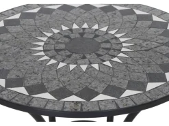 Siena Garden Gartentische|Gartentisch Como Rund Grau 60 cm x 60 cm