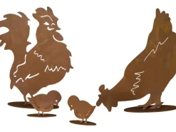 Hühnerfamilie 4-teilig Metall mit Edelrost*Siena Garden Discount