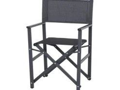 Siena Garden Gartenstühle|Paulo Regiesessel Matt Anthrazit -Silber-Schwarz Gestell Aluminium