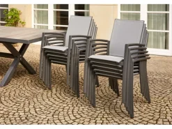 Stapelsessel Velia Alu 56 cm x 66 cm x 89 cm Anthrazit*Siena Garden Discount