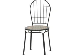 Siena Garden Gartenstühle|Stapelstuhl Prato Eisen 43 cm x 43 cm x 94 cm Schwarz Mosaik