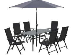 Gartenmöbel-Sets|Sitzgruppe Townsville 8-tlg. Aluminium Anthrazit