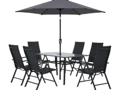 Gartenmöbel-Sets|Sitzgruppe Townsville 8-tlg. Aluminium Anthrazit