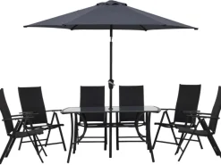 Gartenmöbel-Sets|Sitzgruppe Townsville 8-tlg. Aluminium Anthrazit