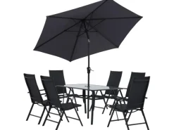 Gartenmöbel-Sets|Sitzgruppe Townsville 8-tlg. Aluminium Anthrazit