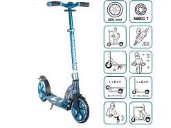 Fitnessgeräte|Six Degrees Aluminium Scooter mit Klappmechanismus & Ständer 205 mm Höhenverstellbar GS-Geprüft Testsieger