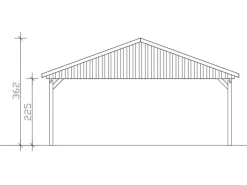 Carport Fichtelberg 618 cm x 566 cm Rote Schindeln*Skan Holz Clearance