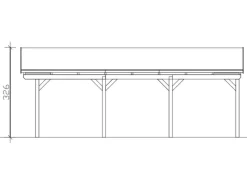 Skan Holz Quads|Carport Fichtelberg 423 cm x 808 cm Rote Schindeln