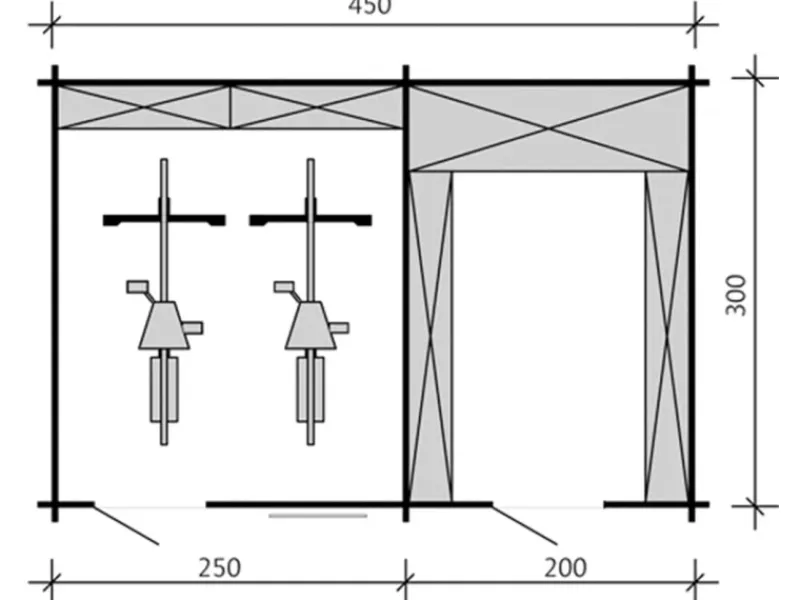 Kinder Skan Holz Kinder-Gartengeräte|Holz-Gartenhaus Lausanne Natur 450 cm x 300 cm