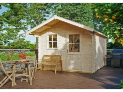 Skan Holz Gartenlauben|Holz-Gartenhaus Narvik 1 Natur 300 cm x 300 cm