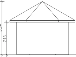 Holz-Pavillon Almelo farbbehandelt 350 cm x 303 cm*Skan Holz Clearance