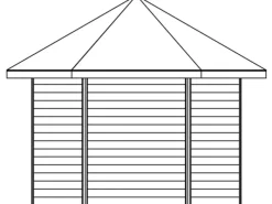 Holz-Pavillon Almelo farbbehandelt 350 cm x 303 cm*Skan Holz Clearance