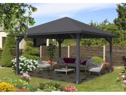 Holz-Pavillon Cannes 3 lasiert 424 cm x 424 cm*Skan Holz Best