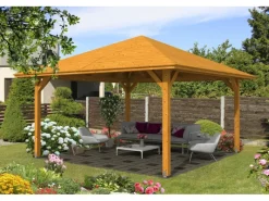 Holz-Pavillon Cannes 3 lasiert 424 cm x 424 cm*Skan Holz New