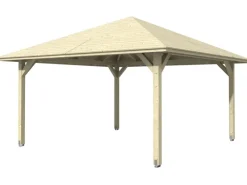 Skan Holz Gartenlauben|Holz-Pavillon Cannes 3 unbehandelt 424 cm x 424 cm