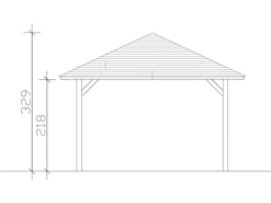Holz-Pavillon Cannes 2 lasiert 359 cm x 359 cm*Skan Holz