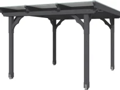 Skan Holz Gartenlauben|Holz-Pavillon Marseille lasiert 274 cm x 304 cm