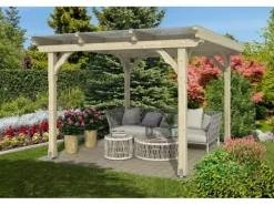 Holz-Pavillon Marseille Natur unbehandelt 274 cm x 304 cm*Skan Holz Discount