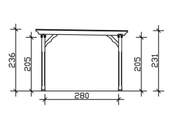 Holz-Pavillon Marseille Natur unbehandelt 274 cm x 304 cm*Skan Holz Discount