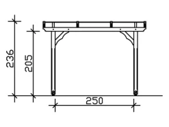 Holz-Pavillon Marseille Natur unbehandelt 274 cm x 304 cm*Skan Holz Discount