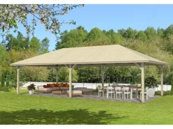 Skan Holz Gartenlauben|Holz-Pavillon Orleans 4 unbehandelt 489 cm x 966 cm