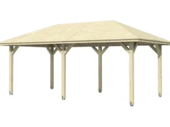 Skan Holz Gartenlauben|Holz-Pavillon Orleans 1 unbehandelt 294 cm x 576 cm