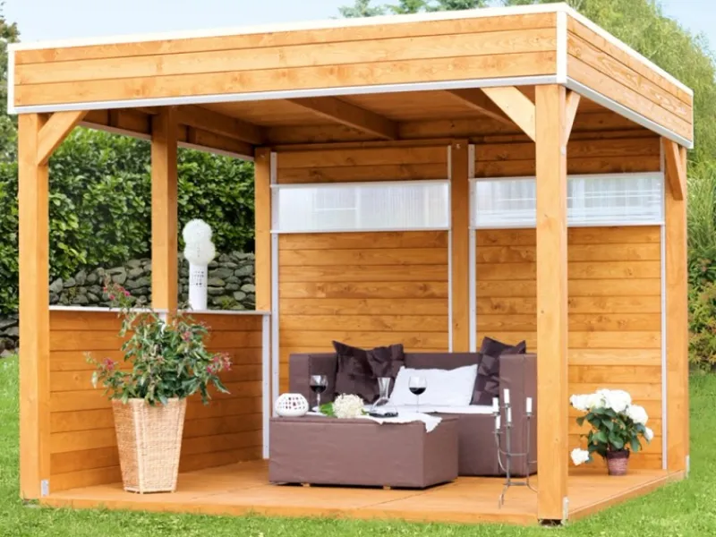 Skan Holz Gartenlauben|Holz-Pavillon Toulouse lasiert 294 cm x 294 cm