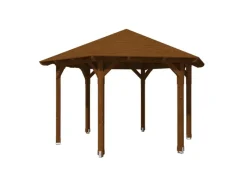 Skan Holz Gartenlauben|Pavillon Colmar 3 aus Douglasie Ø 480 cm Nuss