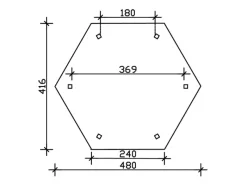 Skan Holz Gartenlauben|Pavillon Colmar 3 aus Douglasie Ø 480 cm Nuss