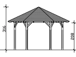 Skan Holz Gartenlauben|Pavillon Colmar 3 aus Douglasie Ø 480 cm Nuss