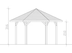Skan Holz Gartenlauben|Pavillon Nancy 3 Leimholz 480 cm x 416 cm