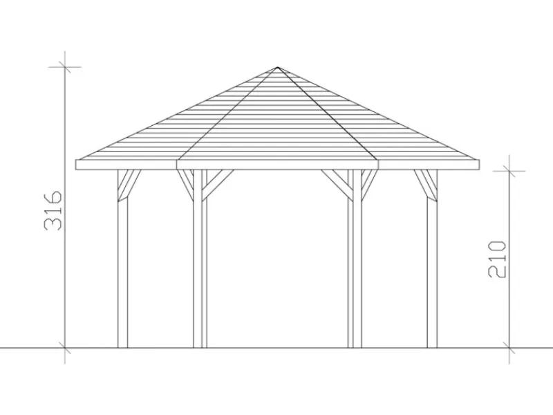 Skan Holz Gartenlauben|Pavillon Nancy 3 Leimholz 480 cm x 416 cm