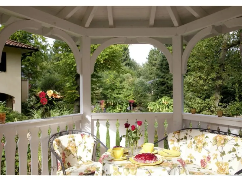 Skan Holz Gartenlauben|Pavillon Nancy 3 Leimholz 480 cm x 416 cm