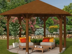 Skan Holz Outdoor Whirlpools|Pavillon Nancy 3 Leimholz 480 cm x 416 cm