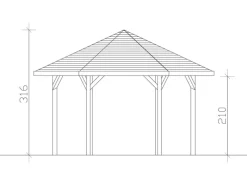 Pavillon Nancy 3 Leimholz 480 cm x 416 cm*Skan Holz Outlet