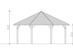 Skan Holz Gartenlauben|Pavillon Nice 4 Leimholz 630 cm x 630 cm