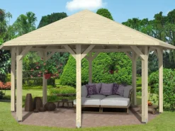 Skan Holz Gartenlauben|Pavillon Nice 3 Leimholz 557 cm x 557 cm