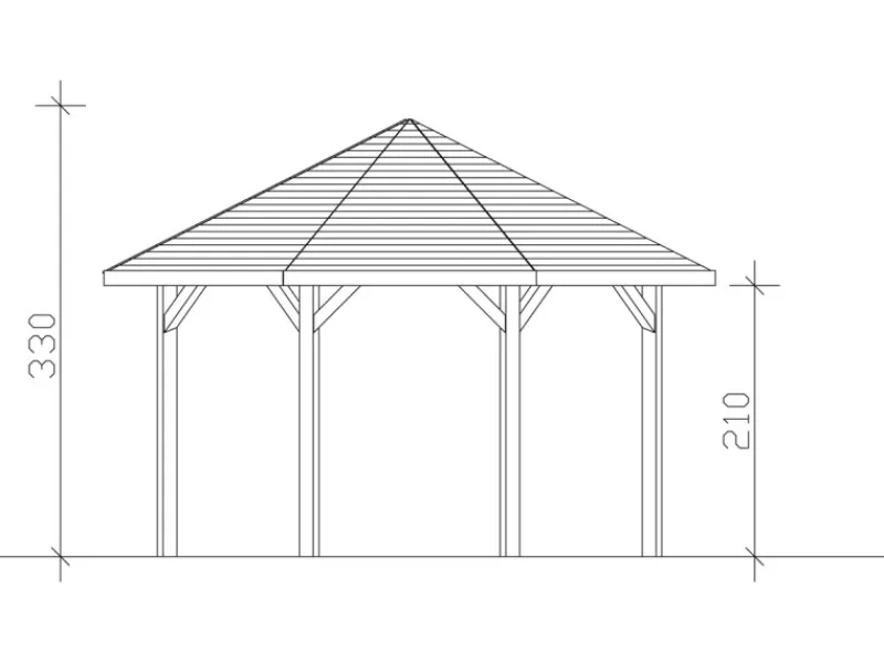 Skan Holz Gartenlauben|Pavillon Nice 2 Leimholz 484 cm x 484 cm
