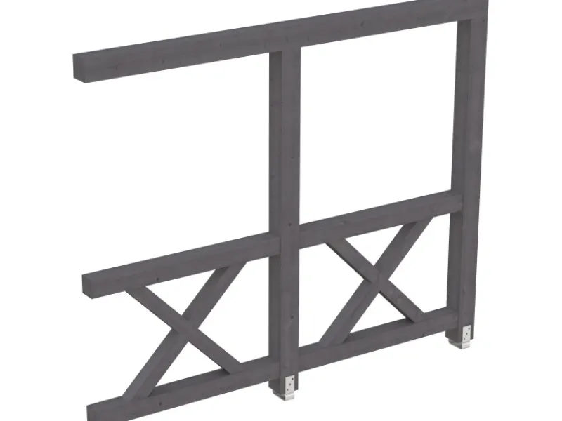 Seitenwand Andreaskreuz (WA) 255 x 210 cm Fichte Schiefergrau*Skan Holz