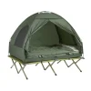 SoBuy Campingzubehör|Feldbett 4in1-Zelt mit Campingliege Grün OGS32-GR