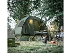 SoBuy Campingzubehör|Feldbett 4in1-Zelt mit Campingliege Grün OGS32-GR