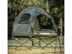SoBuy Campingzubehör|Feldbett 4in1-Zelt mit Campingliege Grün OGS32-GR