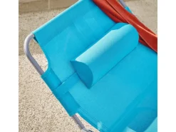 Gartenliege mit Seitentasche Klappbar Metall Blau OGS35-B*SoBuy Outlet