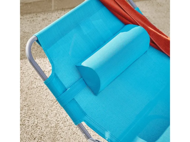 Gartenliege mit Seitentasche Klappbar Metall Blau OGS35-B*SoBuy Outlet