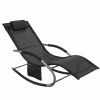 SoBuy Sonnenliegen|Gartenschaukelliege schwarz Metall OGS28-SCH