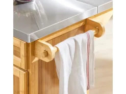 Kücheninsel Küchenwagen Küchenschrank Servierwagen Bambus 115cm FKW69-N*SoBuy New