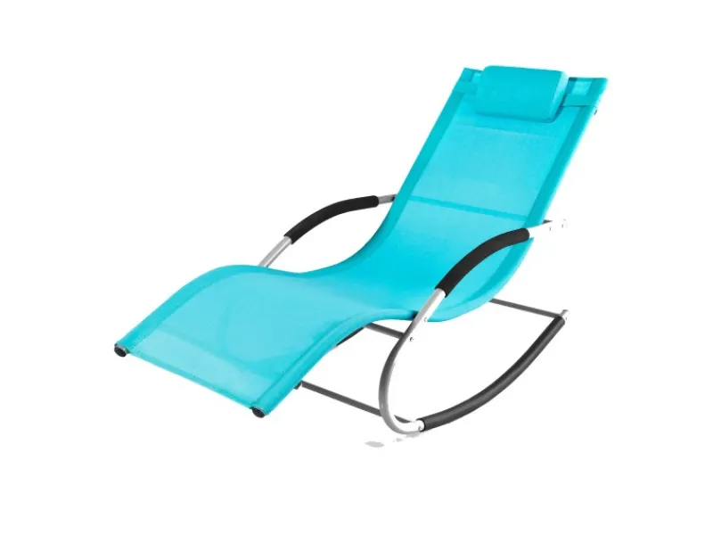 SoBuy Sonnenliegen|Schaukelliege mit Tasche aus Metall und Kunstfasergewebe Türkis OGS28-HB