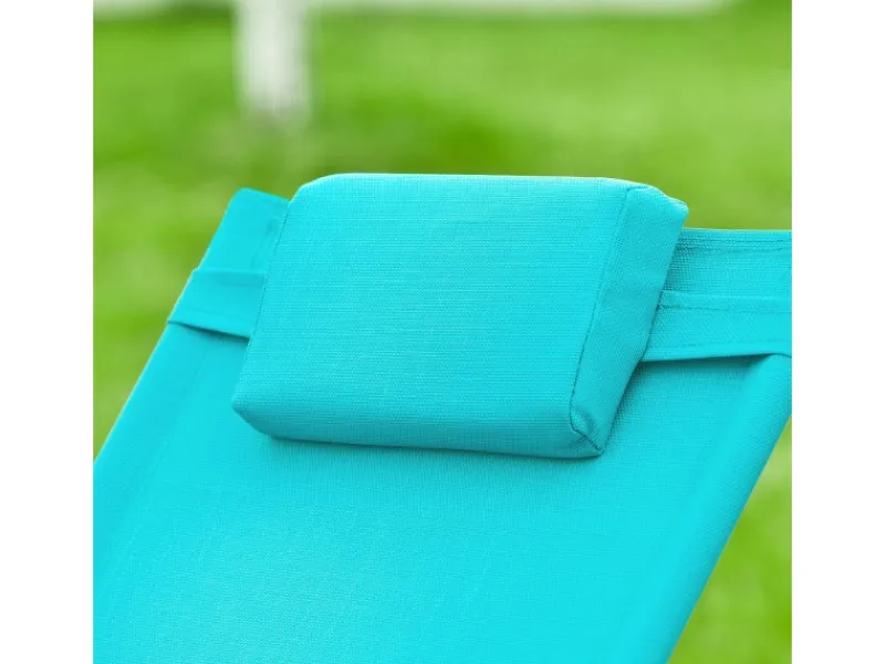 SoBuy Sonnenliegen|Schaukelliege mit Tasche aus Metall und Kunstfasergewebe Türkis OGS28-HB