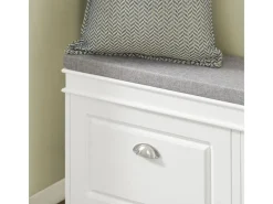 SoBuy Sitzkissen|Schuhbank mit 2 Klappen Schuhkipper Weiß MDF 104cm FSR64-W